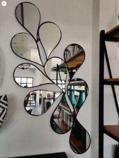 Acrylic 10 Pcs Leaf Mirror